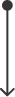 Vertical double-sided arrow pointing up and down between two dots.