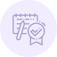 Calendar icon showing the number 7 with a checkmark badge in front.