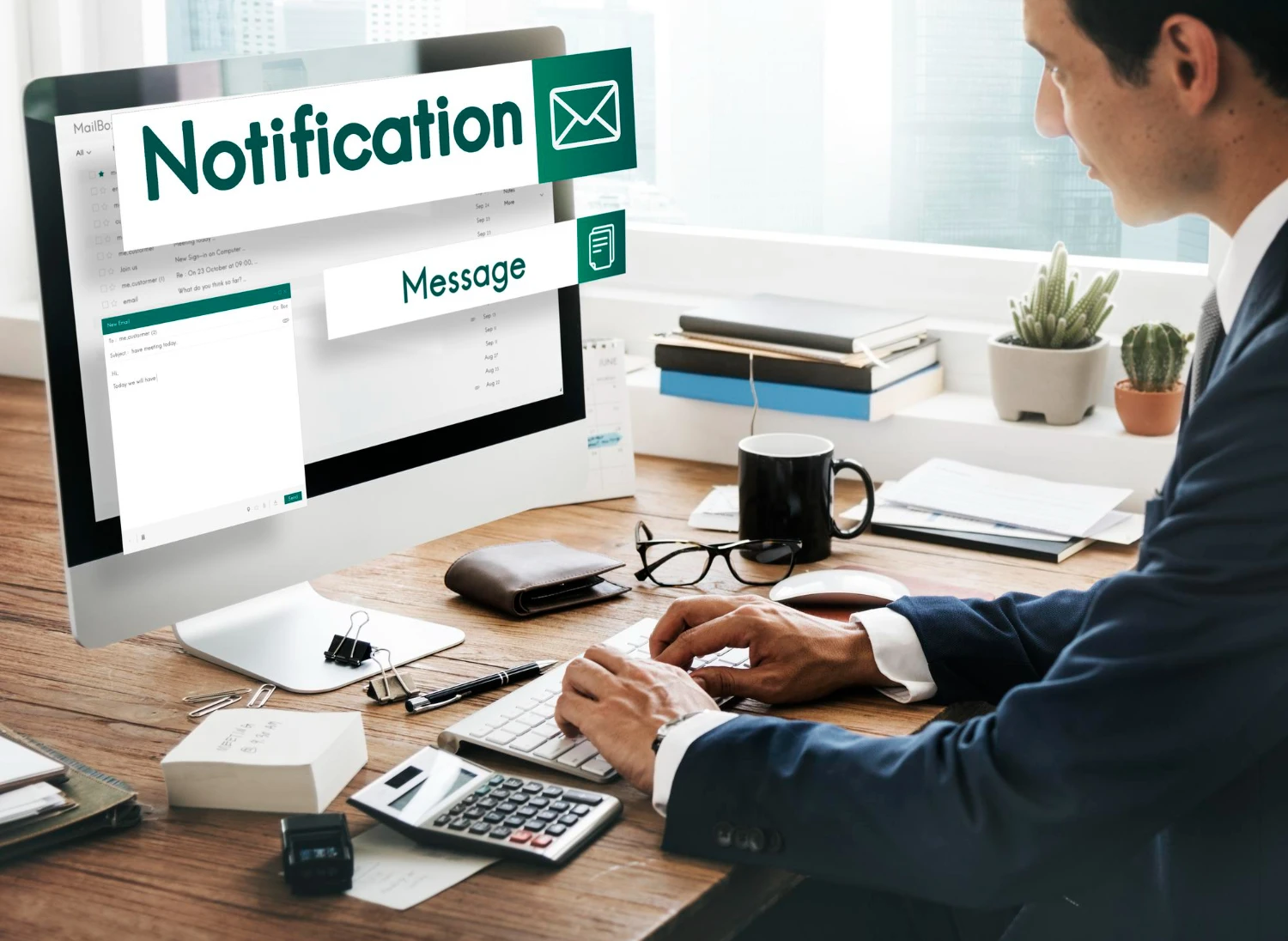 Client reviewing branded email appointment confirmation on laptop