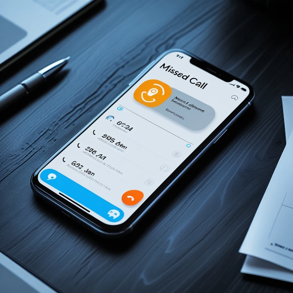 Missed call alert on mobile with AI assistant follow-up message