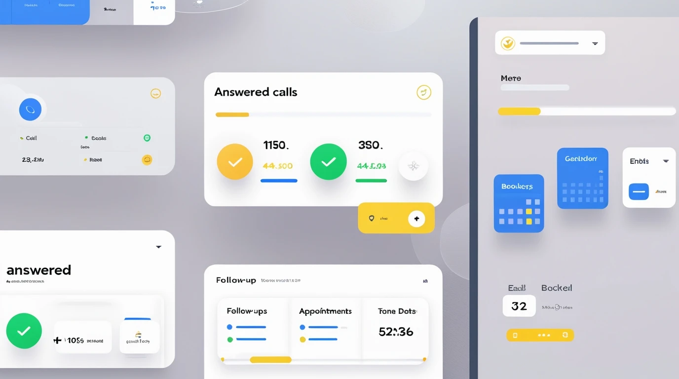 Ashley AI dashboard showing answered calls, follow-ups, and booked appointments