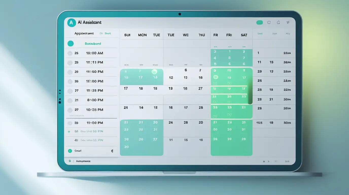 Dashboard showing booked appointments from the AI assistant