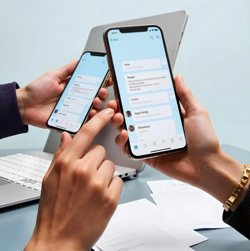 Mobile screen showing a lead follow-up text conversation handled by AI