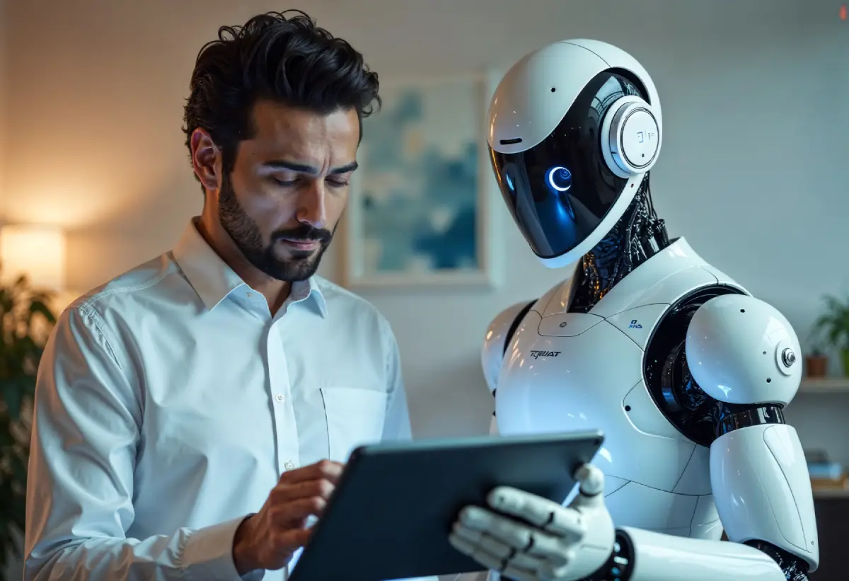 AI-powered chatbot on a business website qualifying a lead in real time