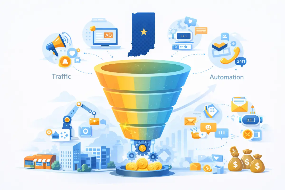 Lead generation and automation funnel for Indiana businesses
