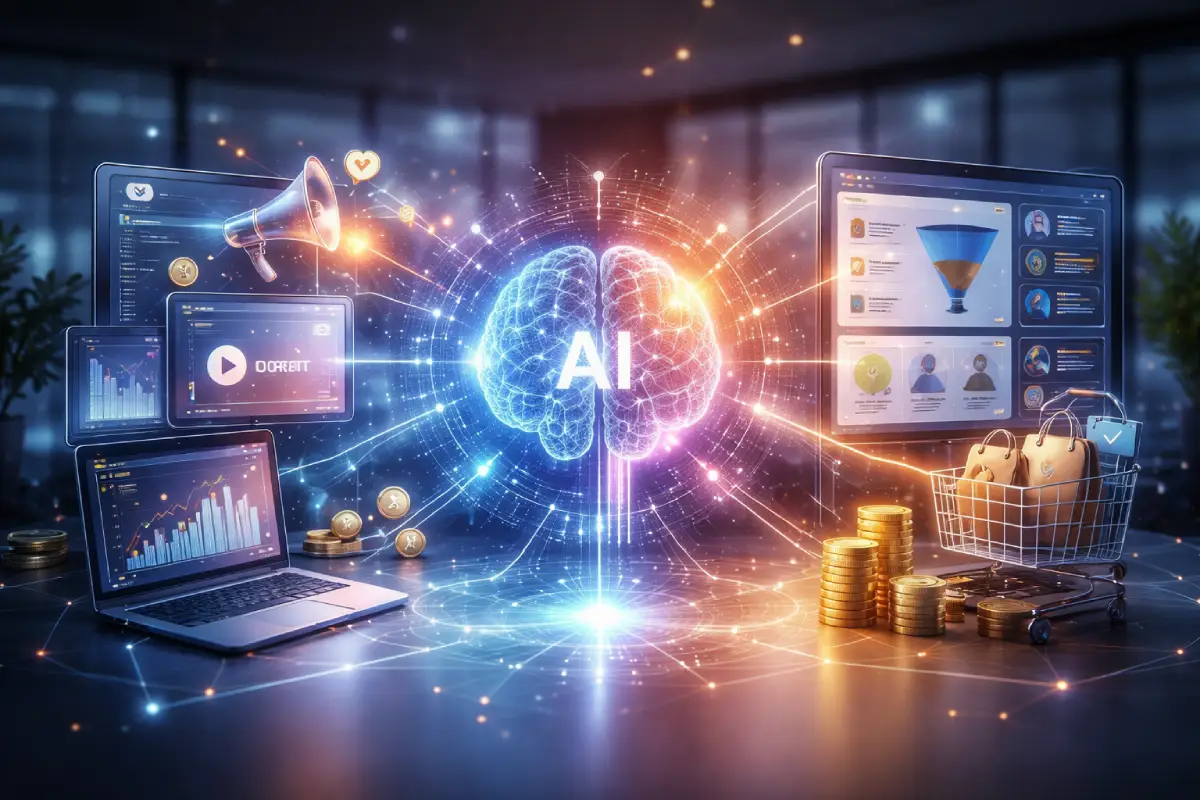 AI-powered marketing automation system connecting ads to sales