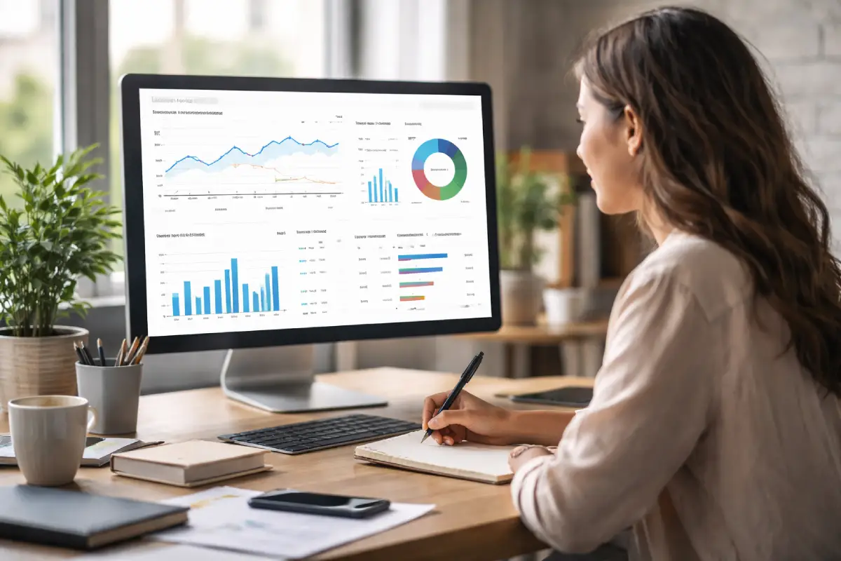 content strategist reviewing organic search performance