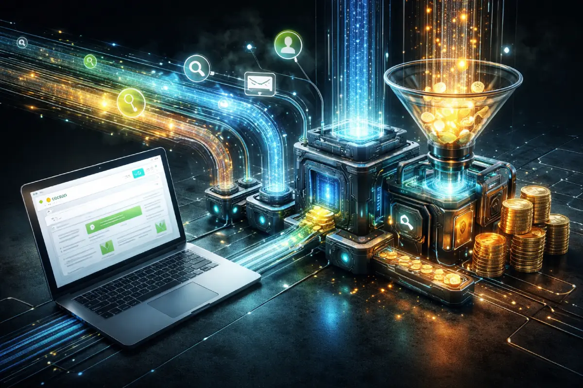 organic search traffic converting through automated system