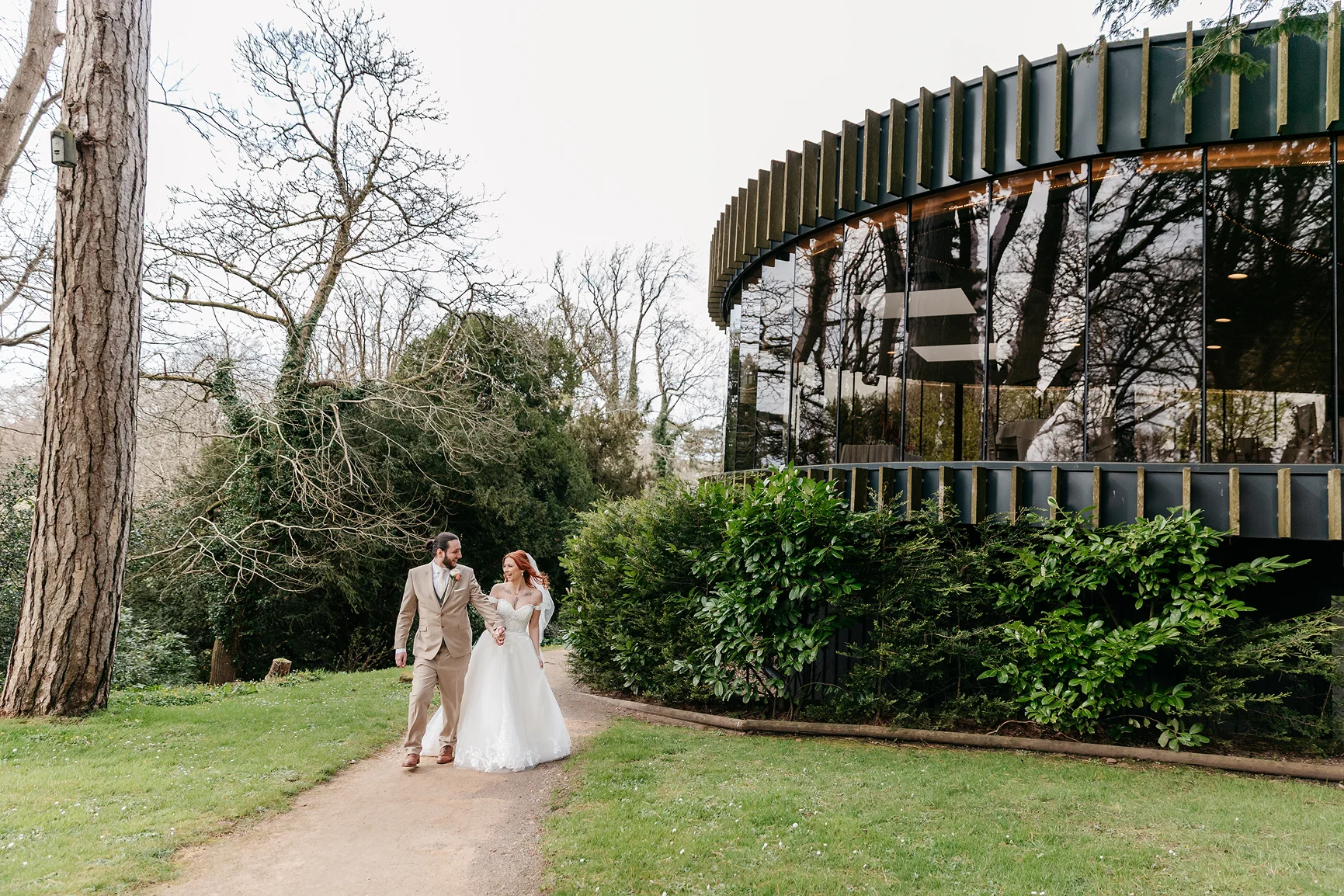 A bride's bouquet with a view of the Brecon Beacons