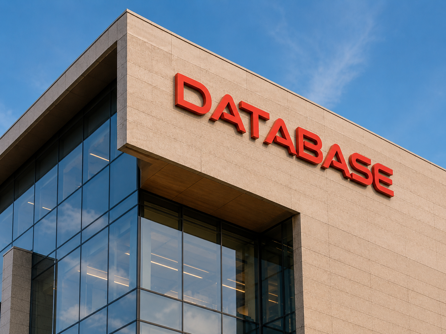 Office building with Oracle logo symbolizing Oracle’s enterprise presence and reliability.