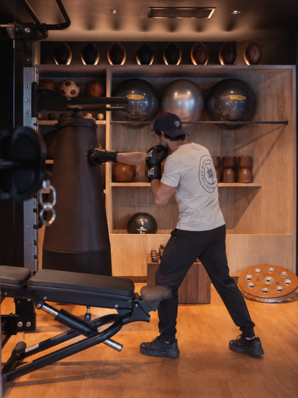 Espace boxe du fitness du Lodge Park à Megève
