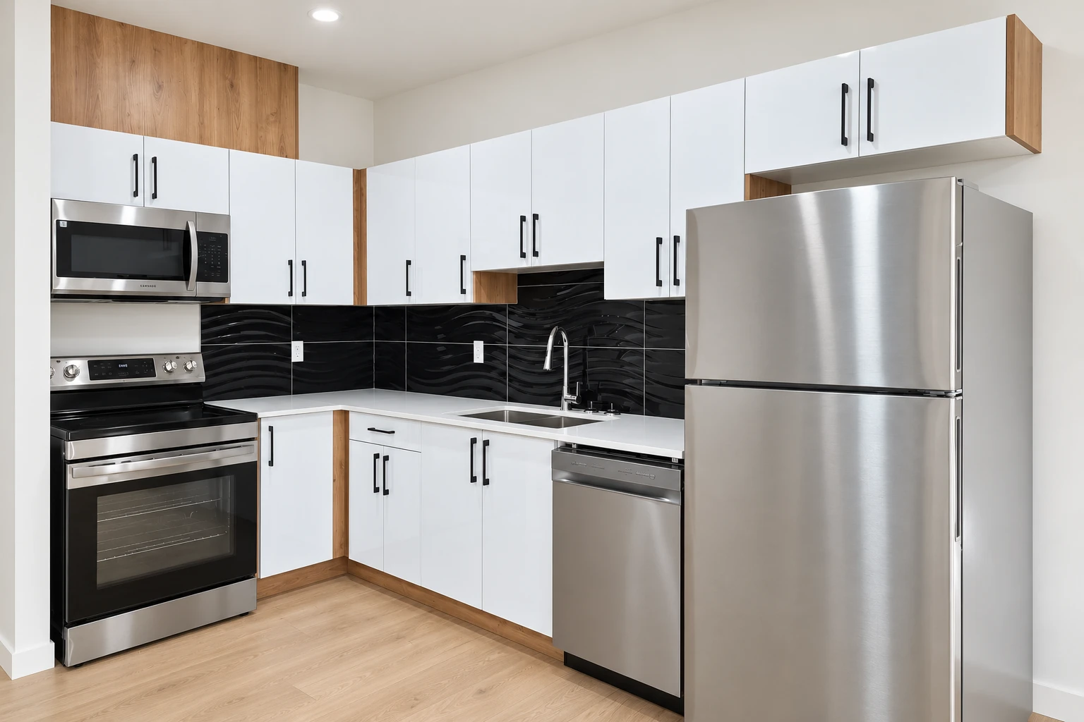 Basement suite kitchen at 10744 & 10746 155 Street NW