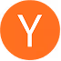 White letter Y centered on an orange circle background.