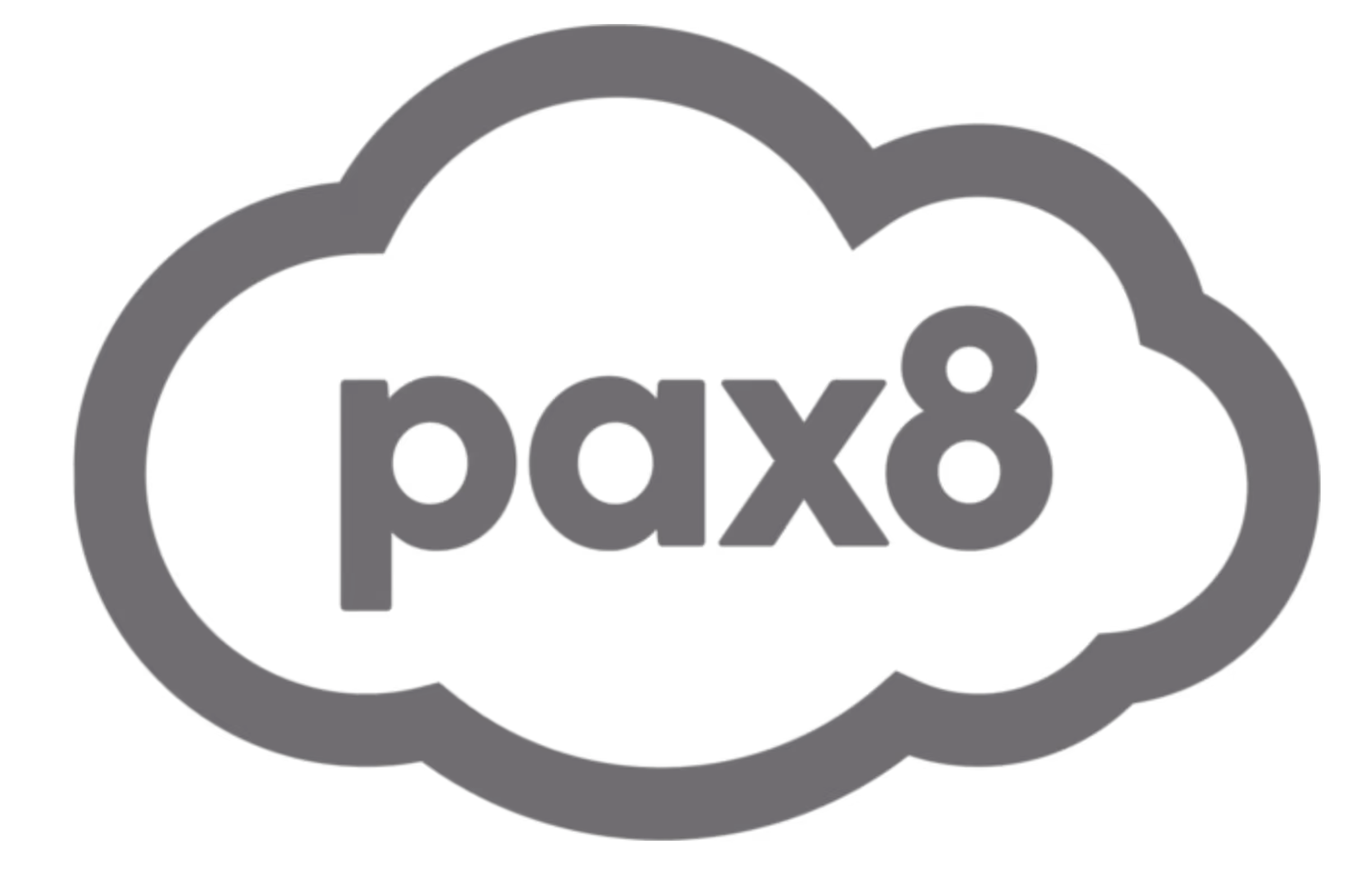 Pax8 logo with the text 'pax8' inside a cloud outline.