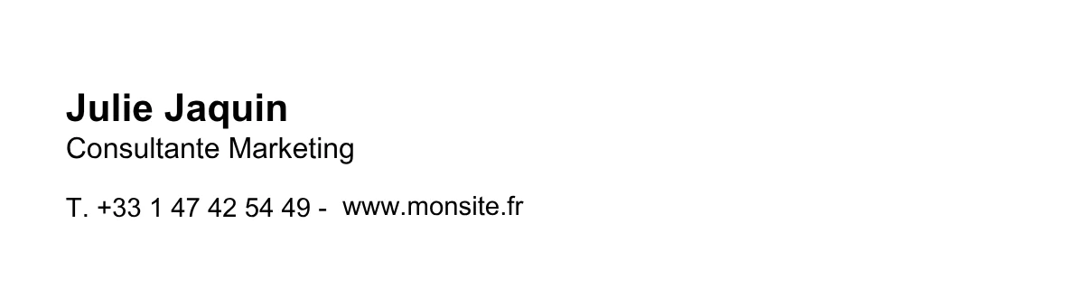 Exemple signature Hubspot minimaliste