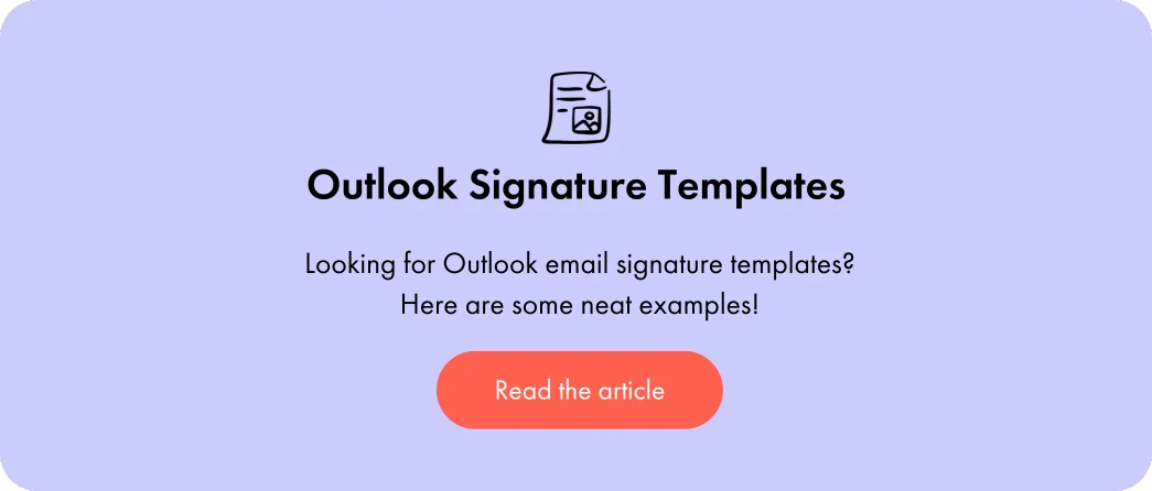 Outlook signature templates CTA