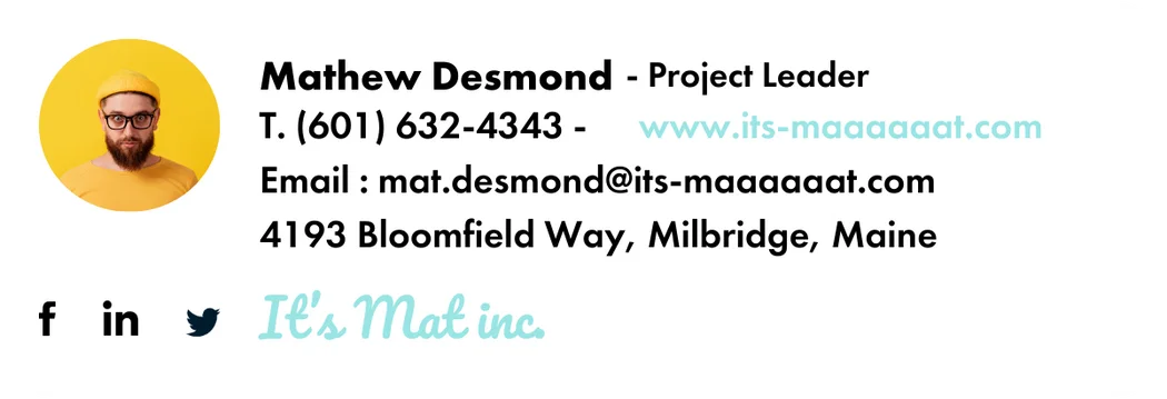 Custom email signature example