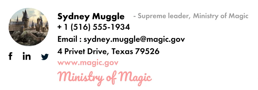 Sydney Muggle Signature example