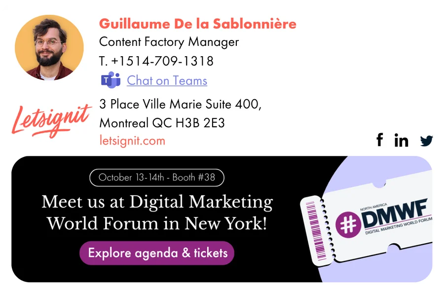 External email signature pollution