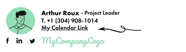 Email signature with link