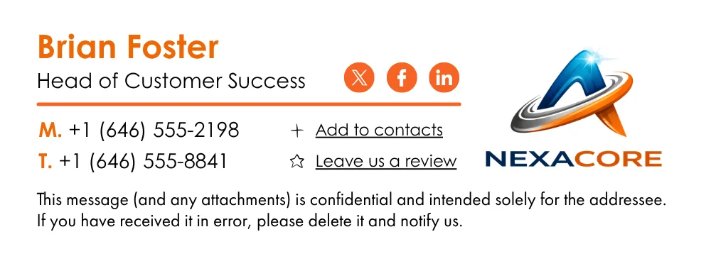 email signature example #2
