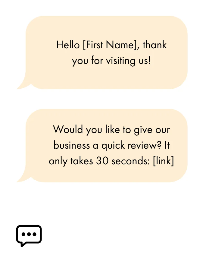 Sms to get reviews