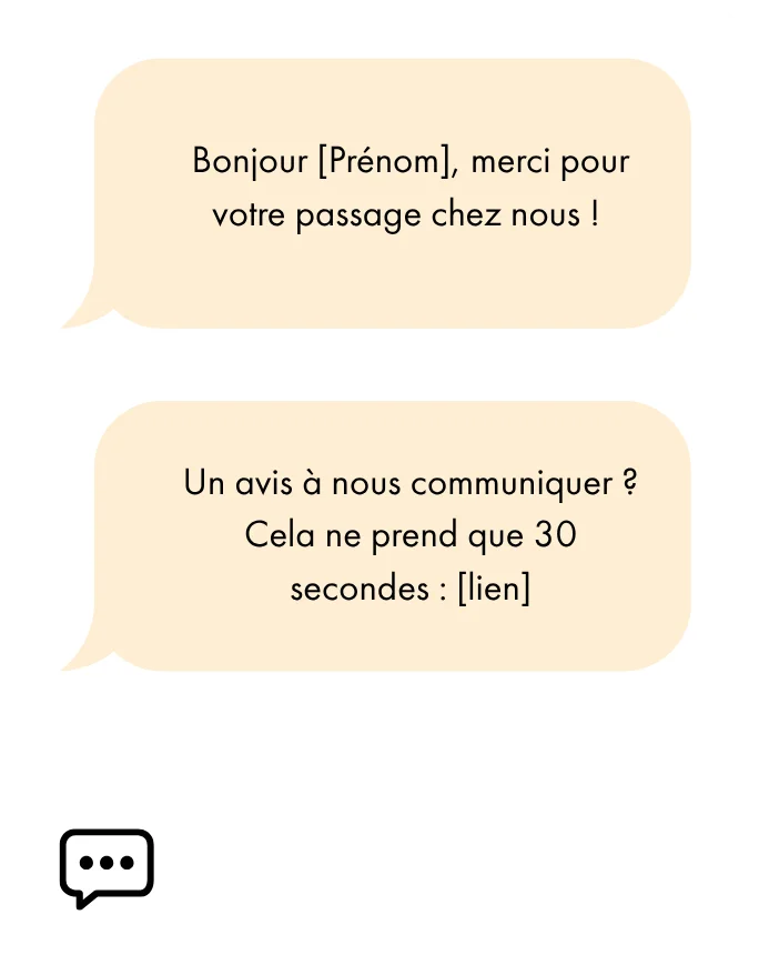 Demande d'avis par SMS