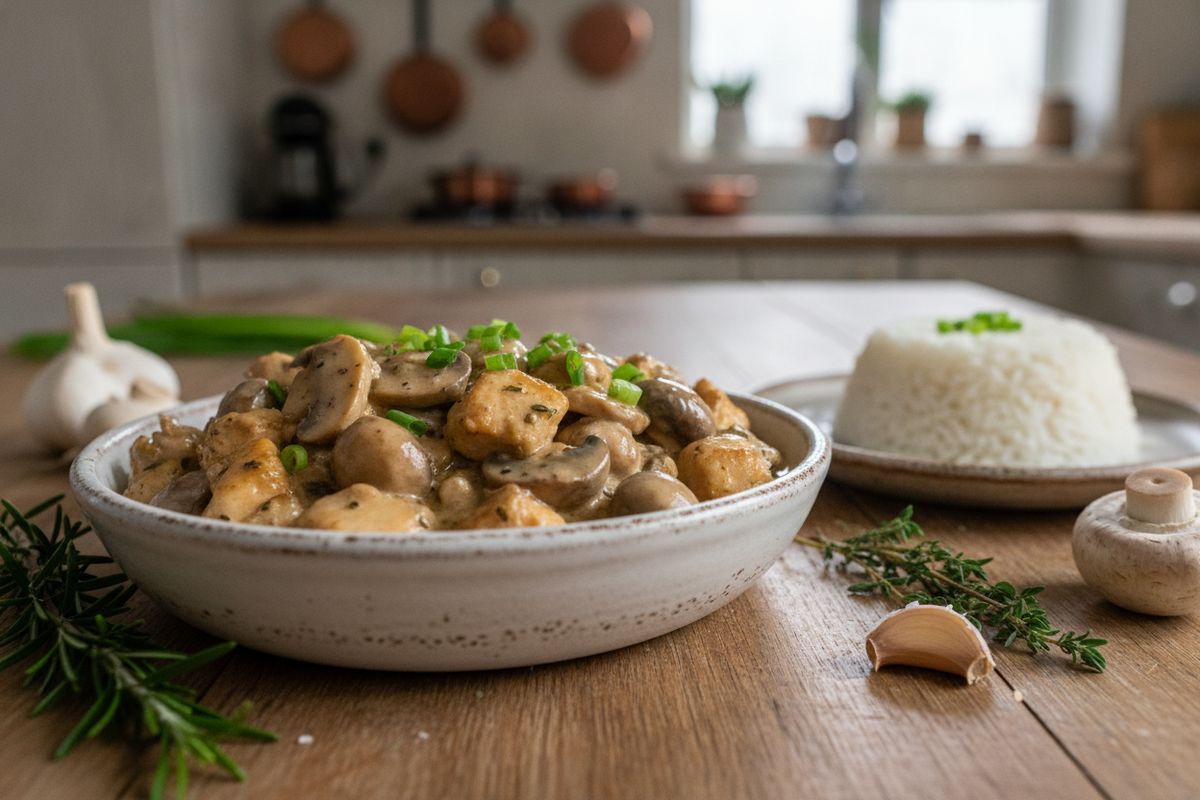 Helppo ja kermainen sienikana crème fraîchella valmistuu yhdellä pannulla alle 30 minuutissa – täydellinen arkiruoka koko perheelle.