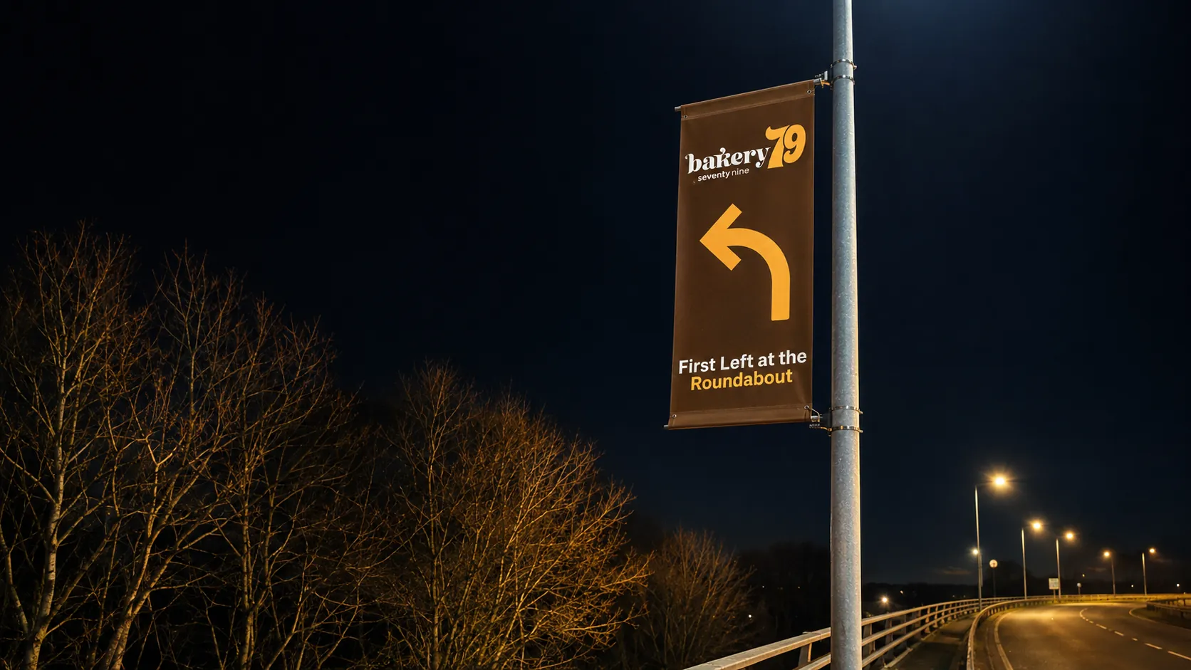 Park Garage Group PLC lamppost banner advertising in Stafford