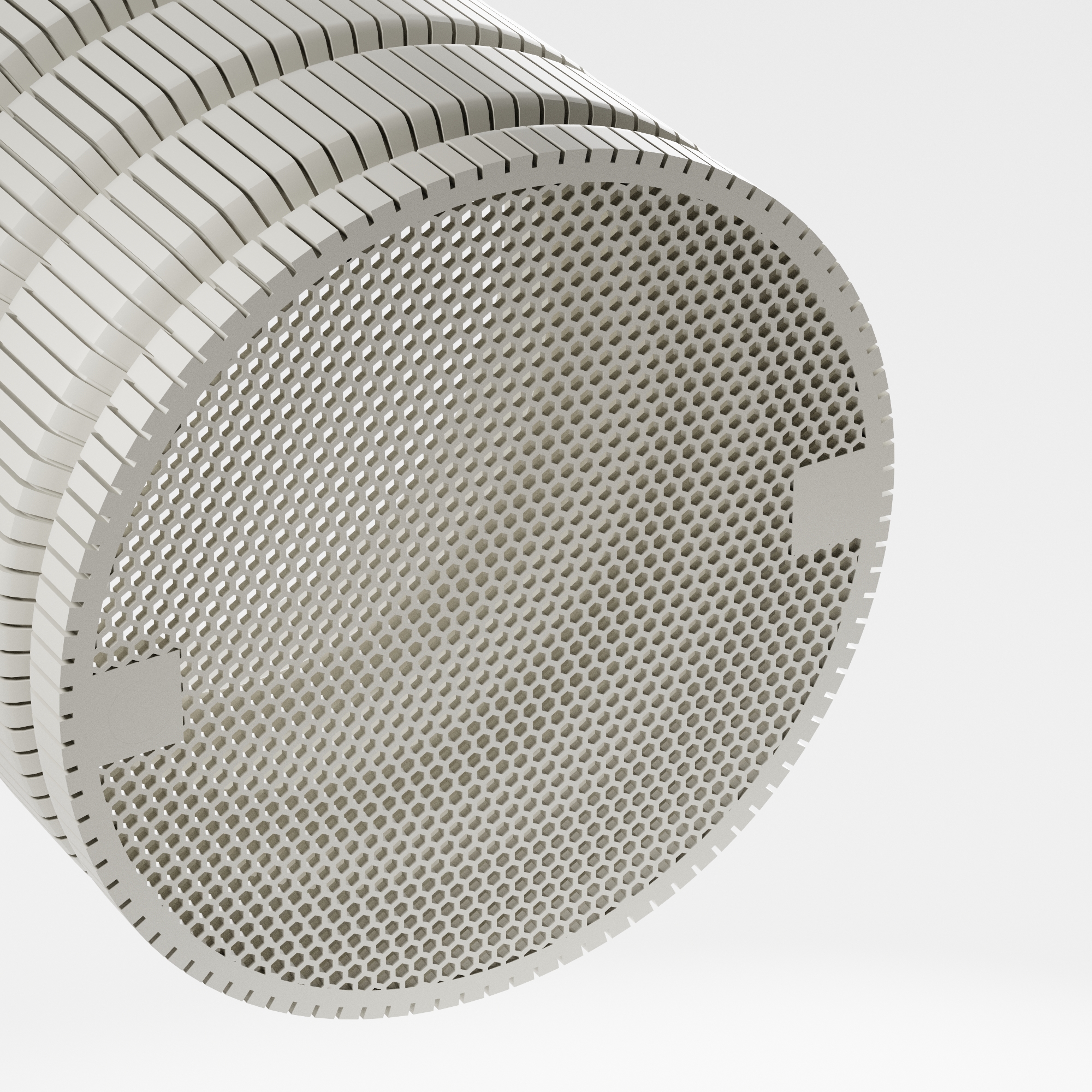 Close-up of the honeycomb base under a Flow planter
