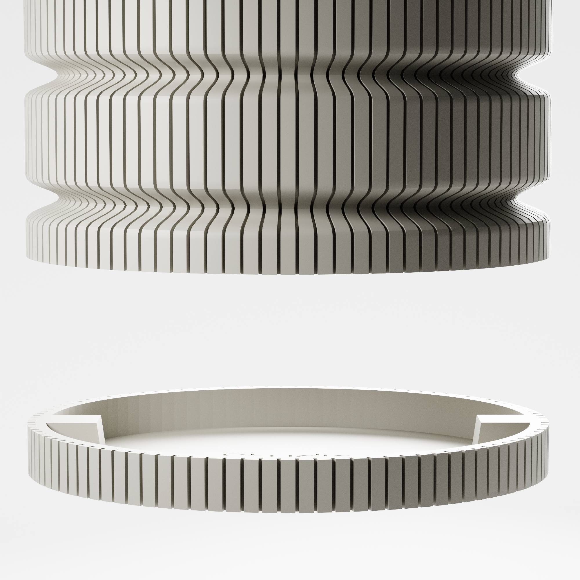 Close-up of the magnets that hold the drip tray to a Flow planter