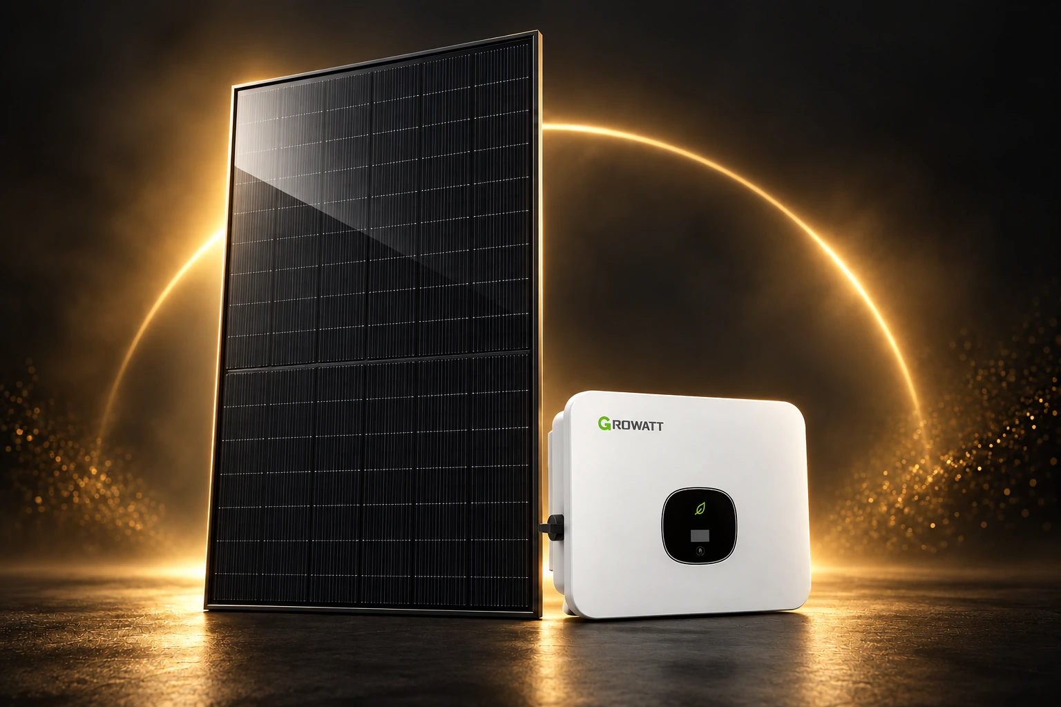 16 paneelia + Growatt XH · 7,44 kWp – synttärikampanjan havainnekuva
