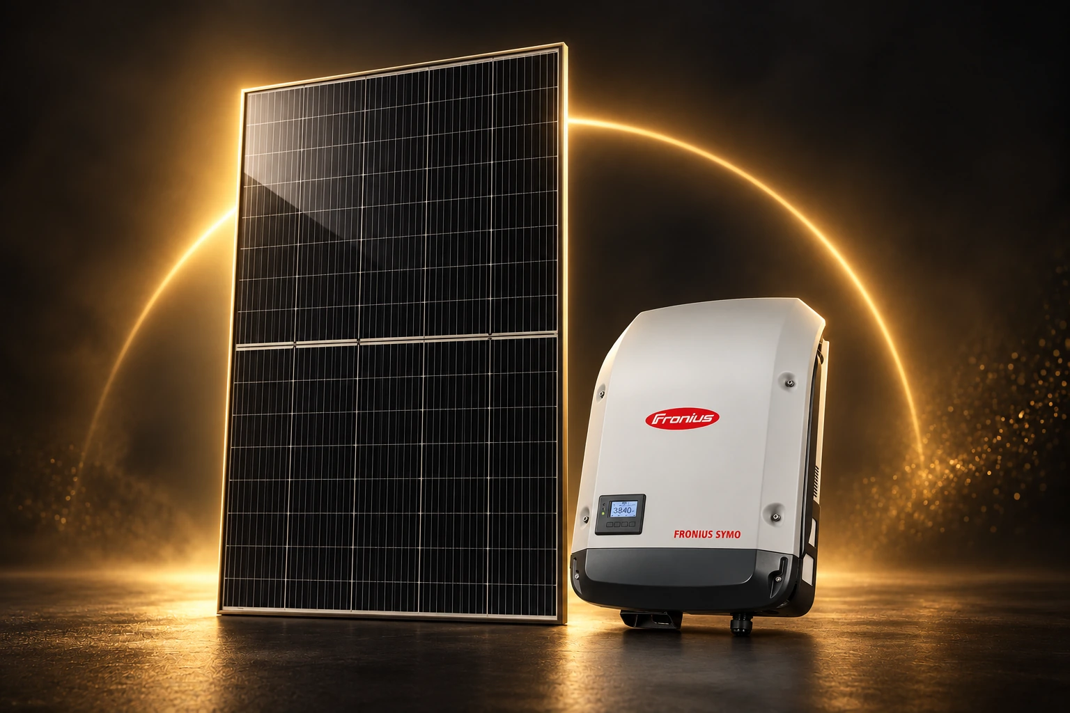 12 paneelia + Fronius Symo · 5,64 kWp – synttärikampanjan havainnekuva