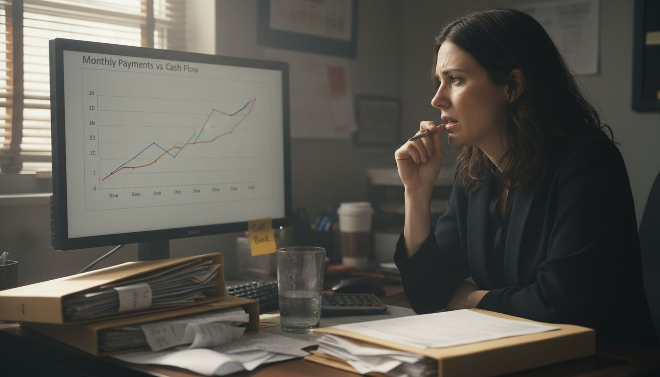 Manager viewing payment and cash flow chart