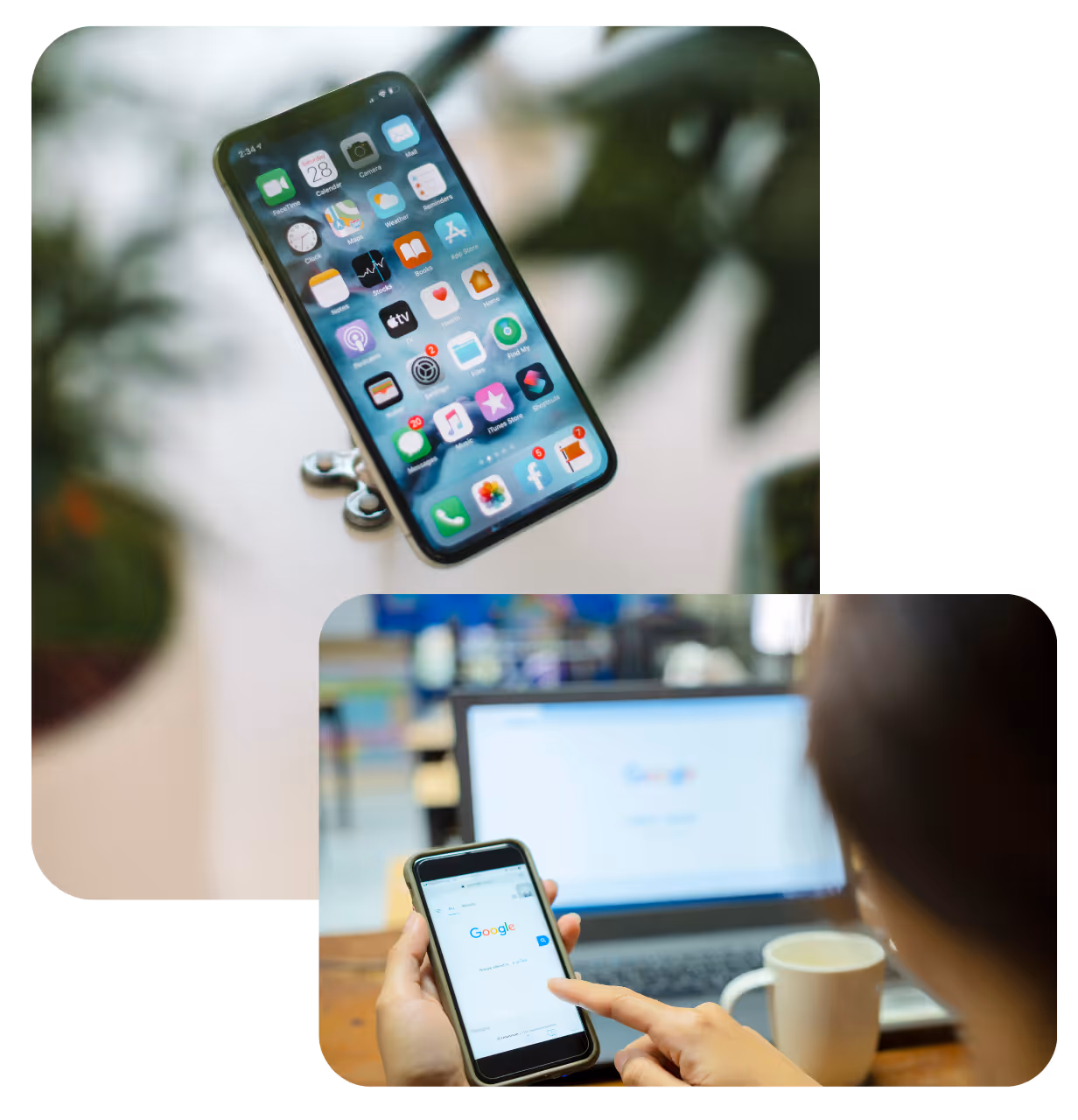 Virtual assistant reviewing a business’s online presence across Google and social media platforms to improve digital visibility.