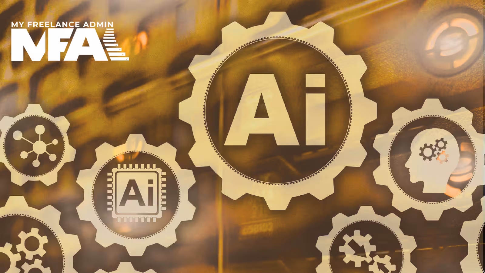 AI and business systems concept showing gears and automation, representing workflow improvement and process efficiency for small businesses