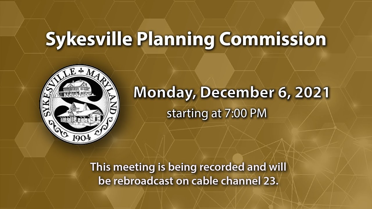 Sykesville Planning Commission Meeting 12-06-2021