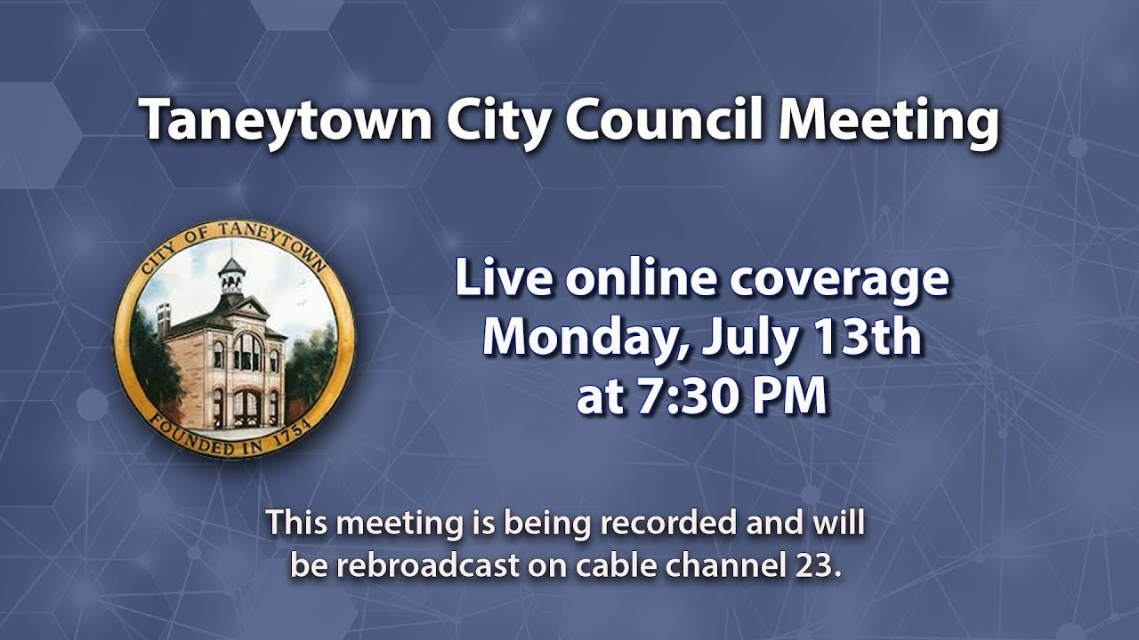 Taneytown City Council Meeting 7-13-20
