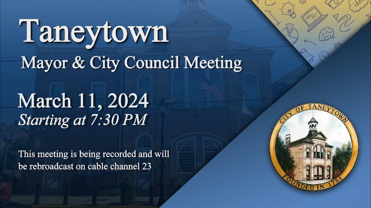 Taneytown City Council Meeting 3-11-2024