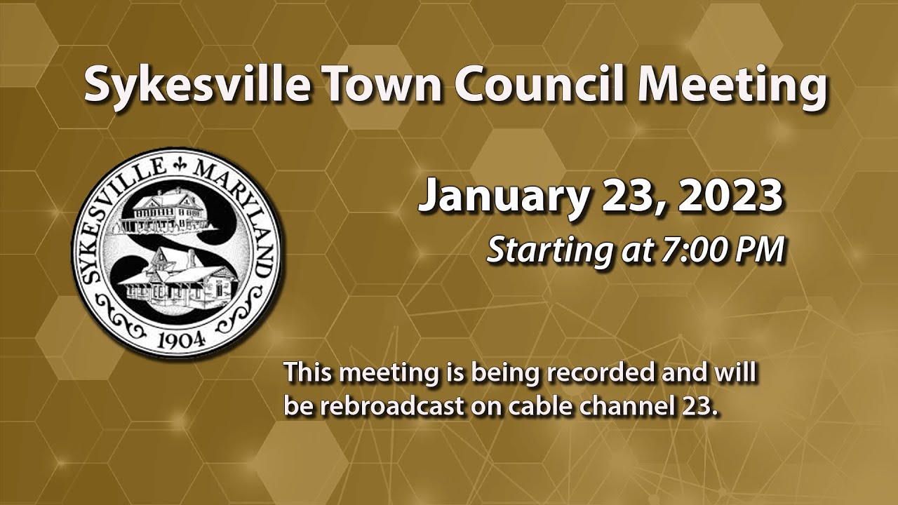 Sykesville Town Council Meeting 1-23-2023