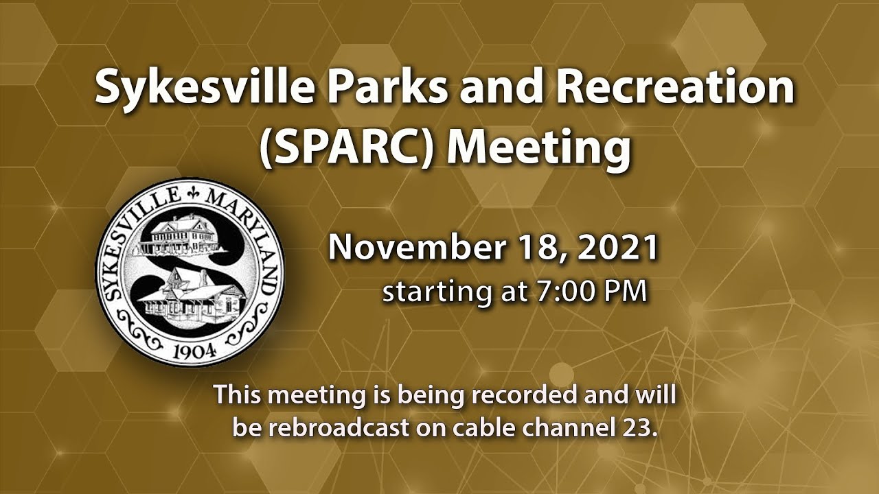 Sykesville Parks And Recreation Meeting 11-18-2021