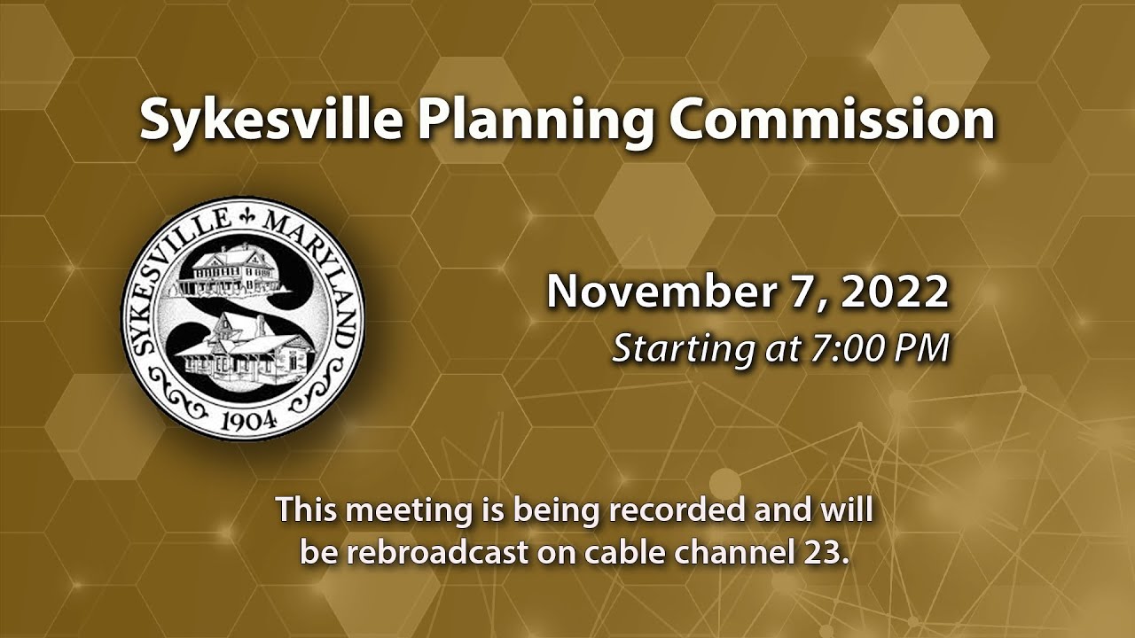 Sykesville Planning Commission Meeting 11-7-2022
