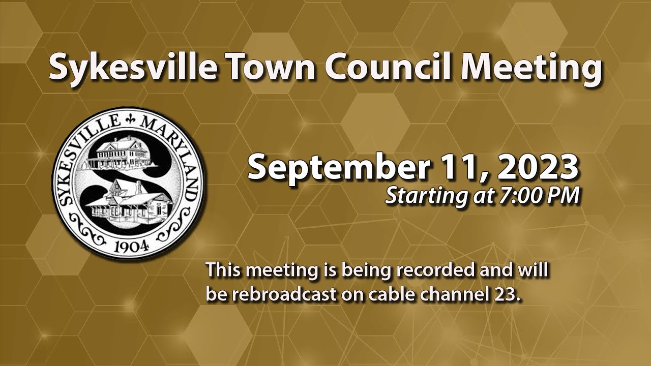 Sykesville Town Council Meeting 9-11-2023