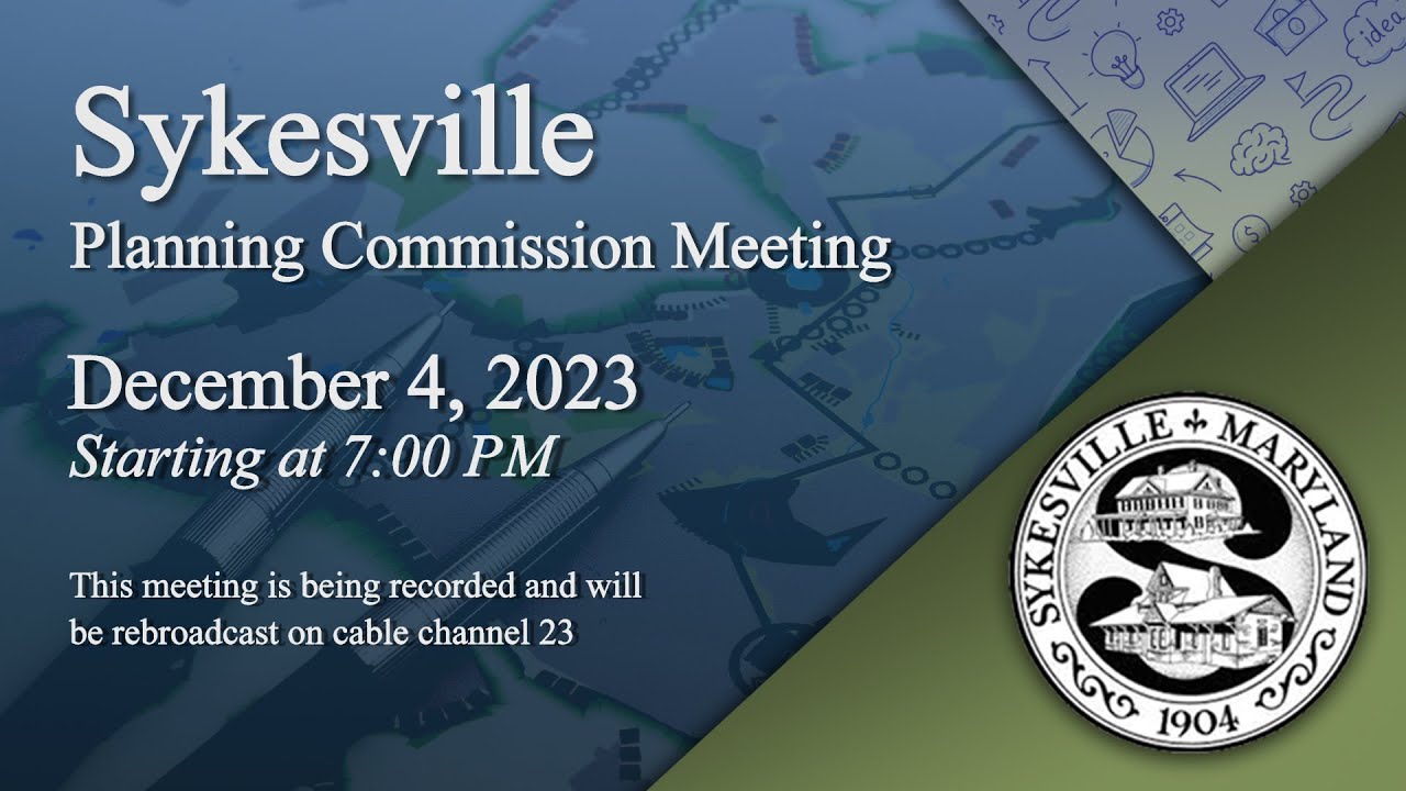 Sykesville Planning Commission Meeting 12-4-2023