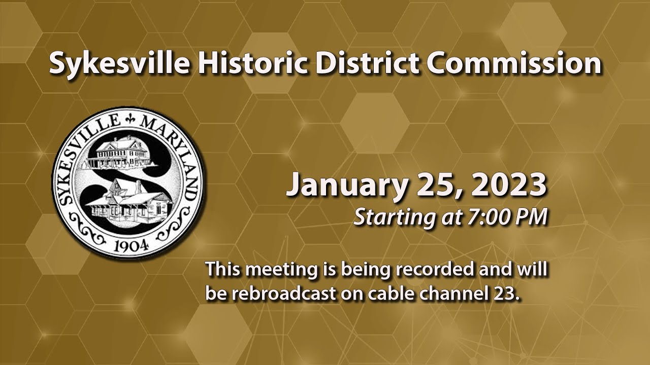 Sykesville Historic District Committee Meeting 1-25-2023