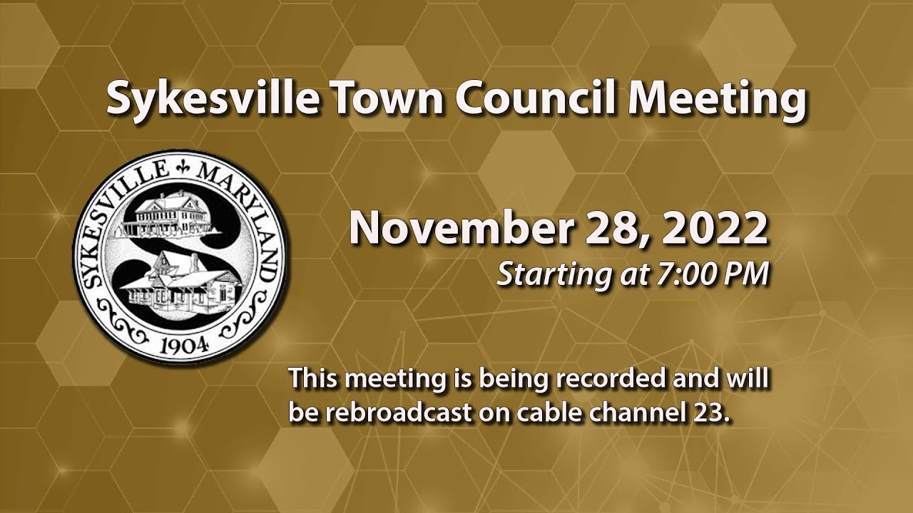 Sykesville Town Council Meeting 11-28-2022
