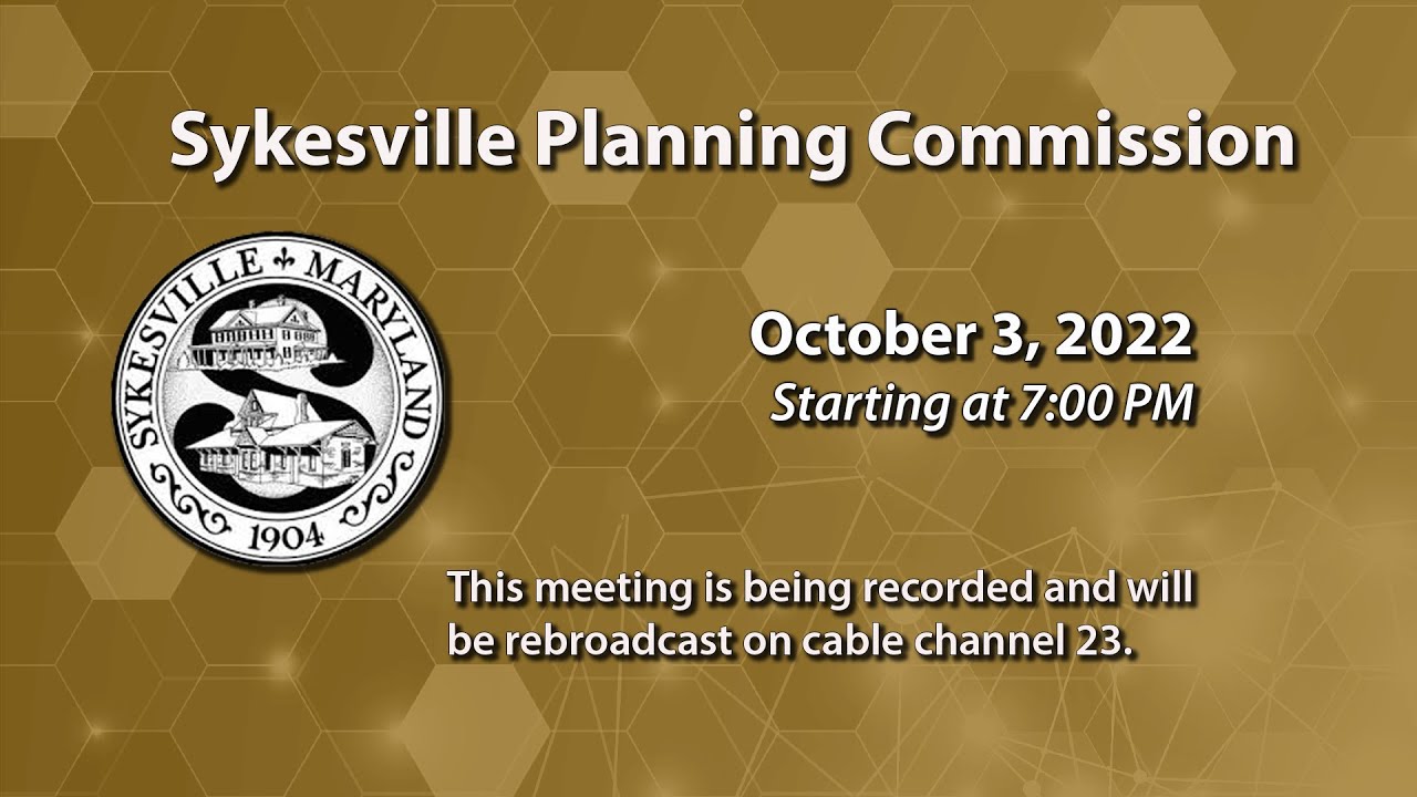 Sykesville Planning Commission Meeting 10-3-2022