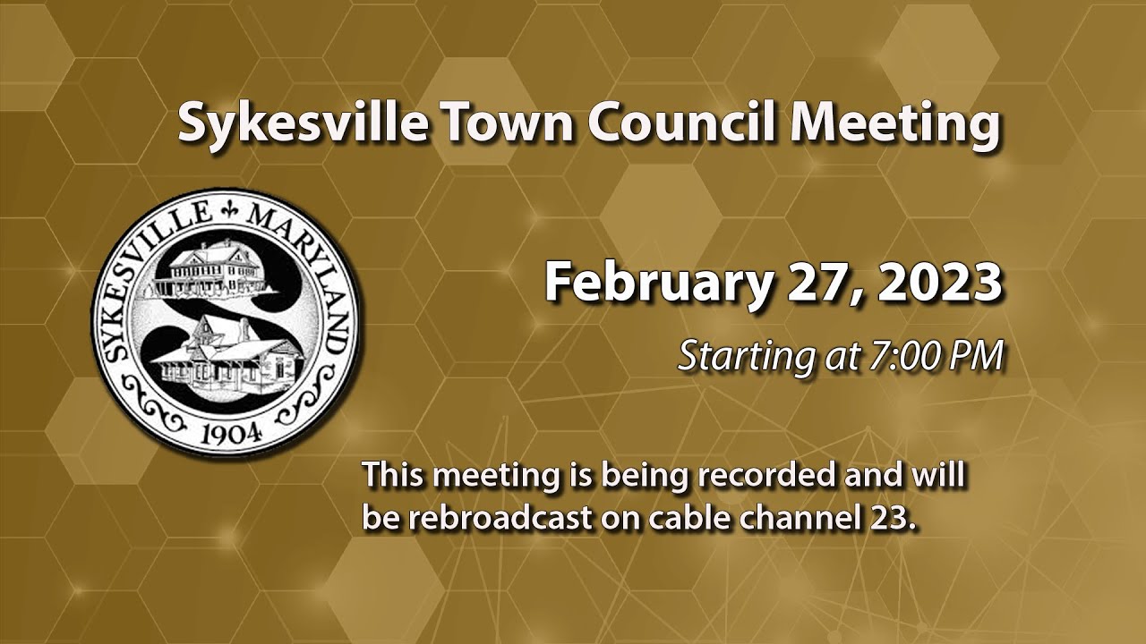 Sykesville Town Council Meeting 2-27-2023