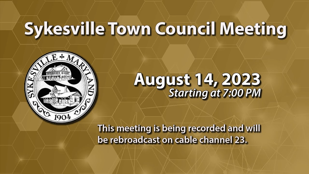 Sykesville Town Council Meeting 8-14-2023
