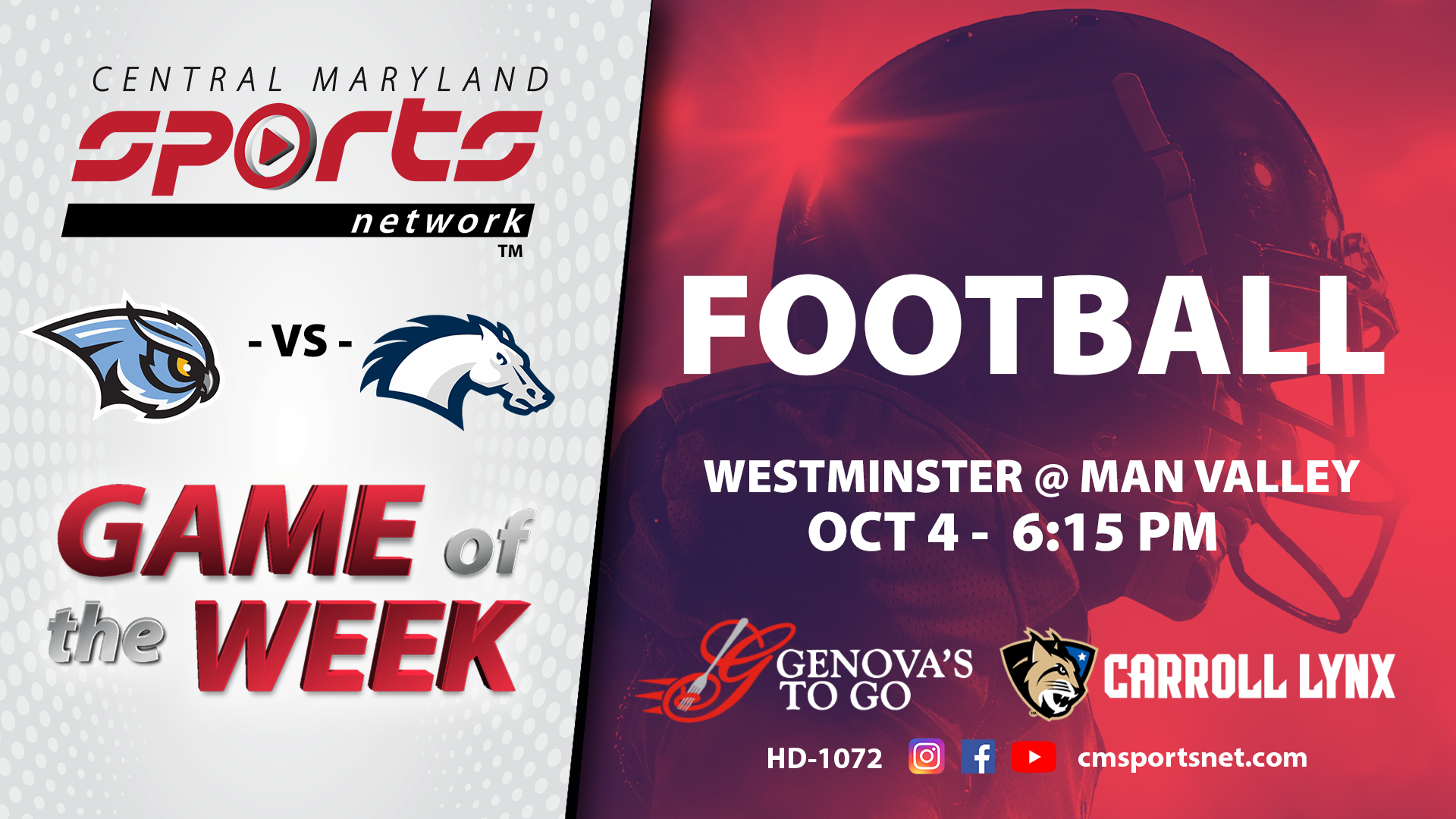 Westminster Vs Manchester Valley Football 10-4-2024